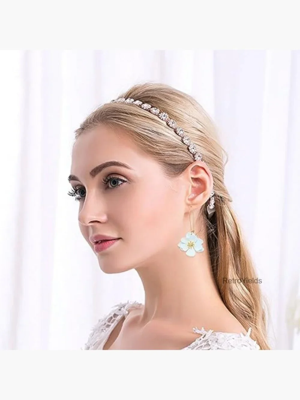Layered Daisy Flower Dangle Earrings for Women Chic Boho Wedding Jewelry